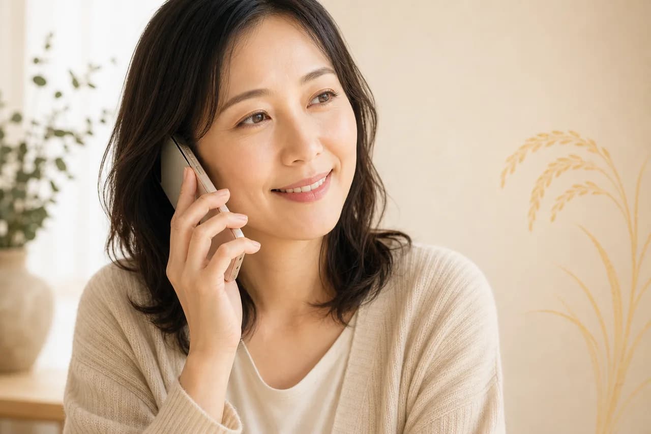 電話で気軽に相談する女性